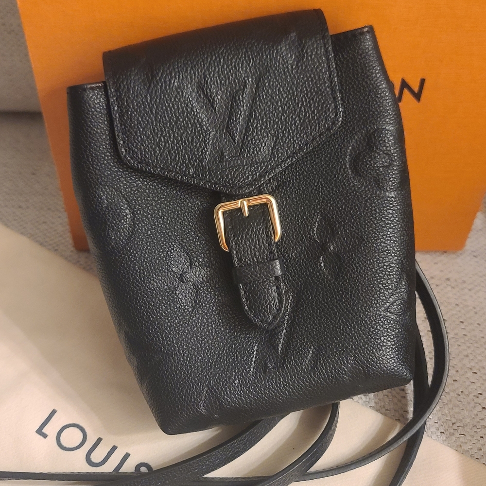 Louis Vuitton Black Mini Bag with Gold Buckle
